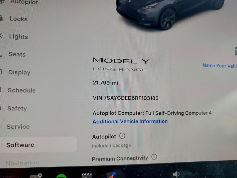 Photo 9 from auction – 2024 TESLA MODEL Y with VIN 7SAYGDED6RF103183