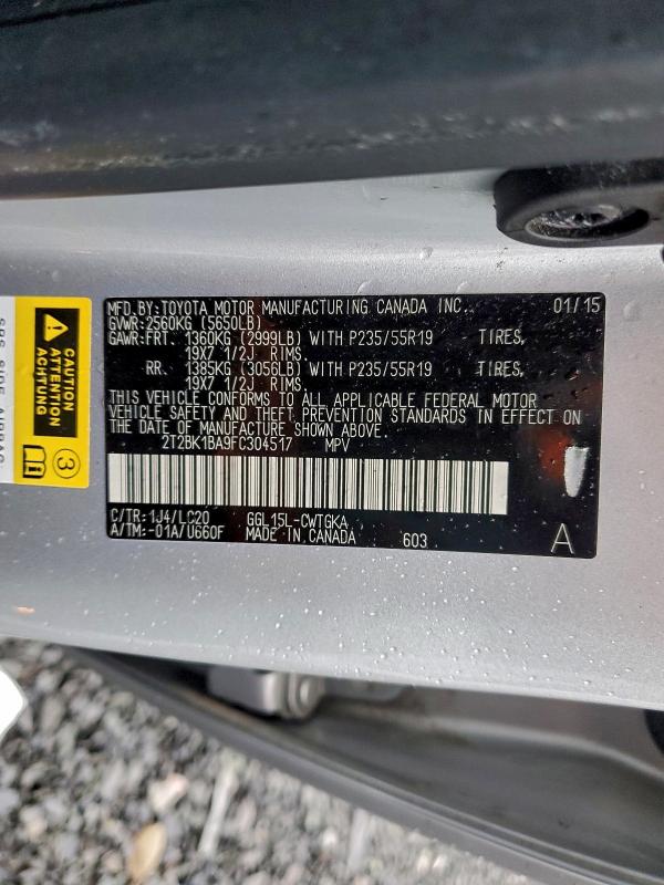 Photo 14 from auction – 2015 LEXUS RX 350 BAS with VIN 2T2BK1BA9FC304517