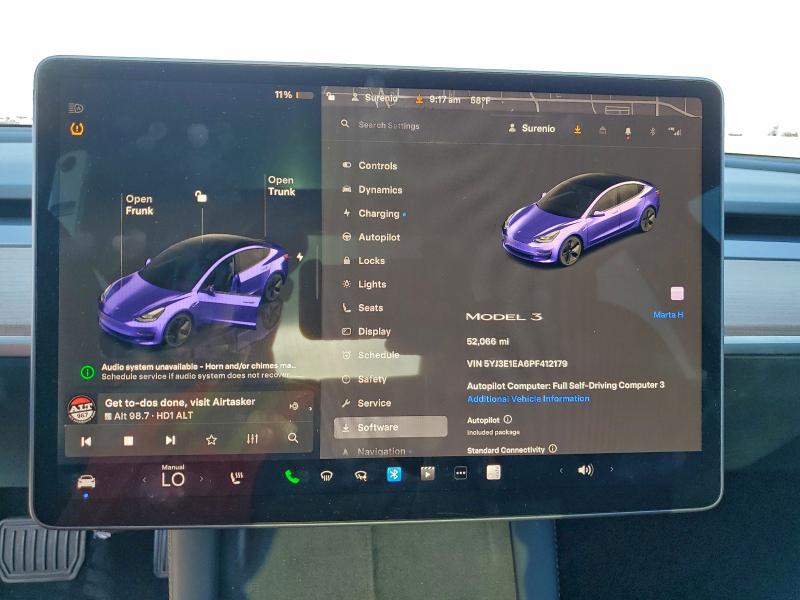 Photo 9 from auction – 2023 TESLA MODEL 3 with VIN 5YJ3E1EA6PF412179