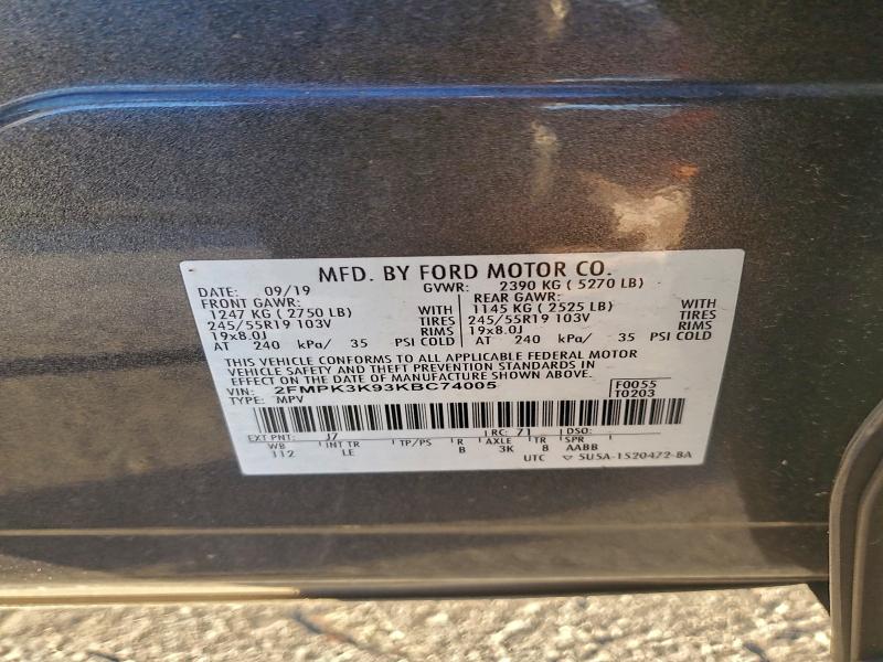 صورة رقم 14 من المزاد - 2019 FORD EDGE TITAN مع VIN 2FMPK3K93KBC74005