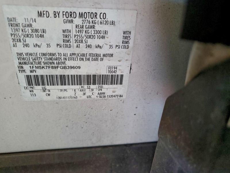 Фото 14 с аукциона – 2015 FORD EXPLORER L с VIN 1FM5K7F89FGB39609