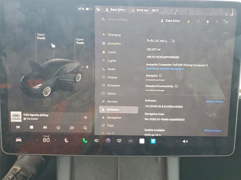 Photo 9 from auction – 2023 TESLA MODEL 3 with VIN 5YJ3E1EA0PF459269