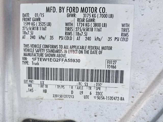 Photo 10 from auction – 2015 FORD F150 SUPER with VIN 1FTEW1EG2FFA55930