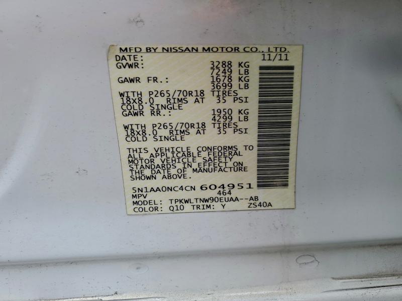 Photo 14 from auction – 2012 NISSAN ARMADA SV with VIN 5N1AA0NC4CN604951