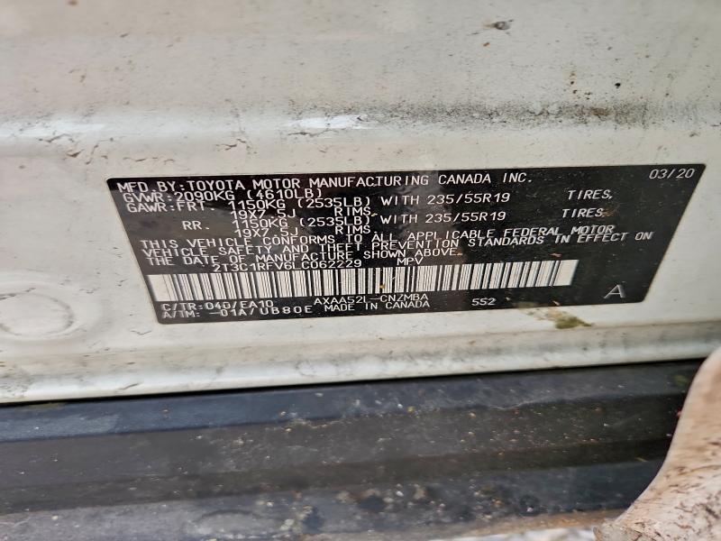 Photo 14 from auction – 2020 TOYOTA RAV4 XLE P with VIN 2T3C1RFV6LC062229
