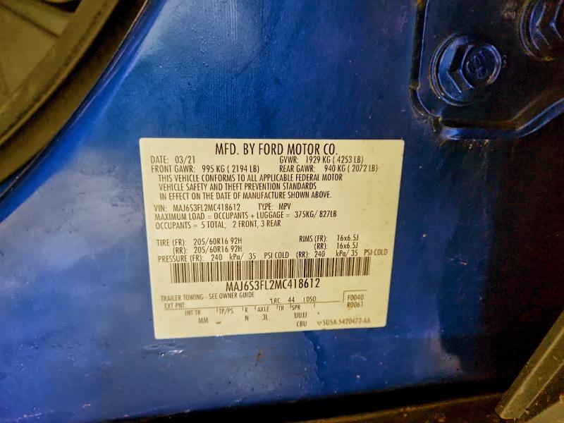Photo 14 from auction – 2021 FORD ECOSPORT S with VIN MAJ6S3FL2MC418612