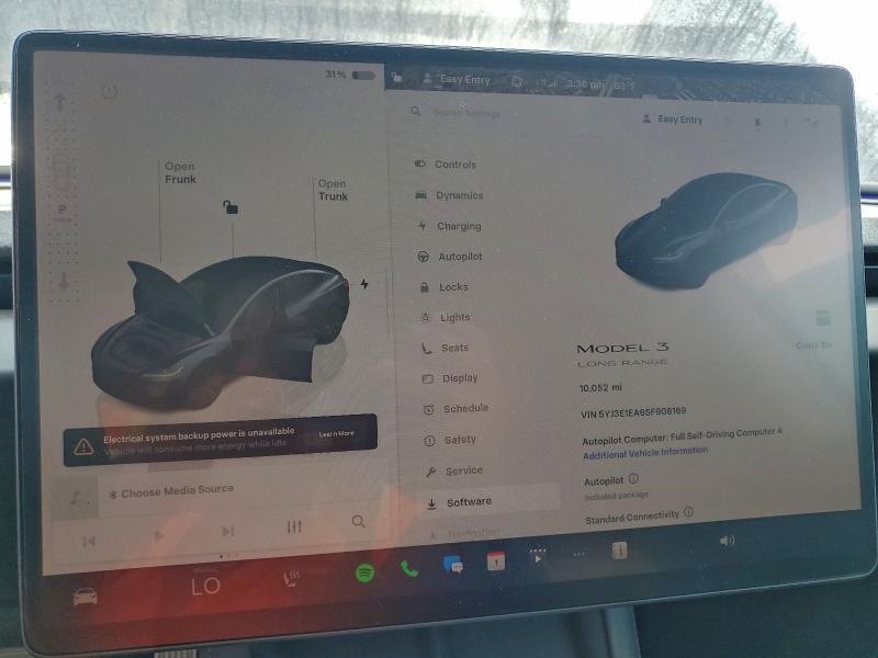 Photo 9 from auction – 2025 TESLA MODEL 3 with VIN 5YJ3E1EA6SF908169
