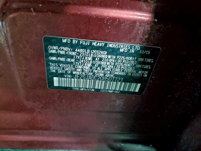 Photo 14 from auction – 2016 SUBARU FORESTER 2 with VIN JF2SJADC2GH507723