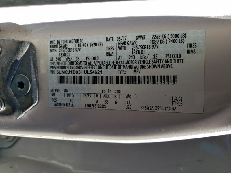 Photo 14 from auction – 2017 LINCOLN MKC PREMIE with VIN 5LMCJ1D95HUL54621