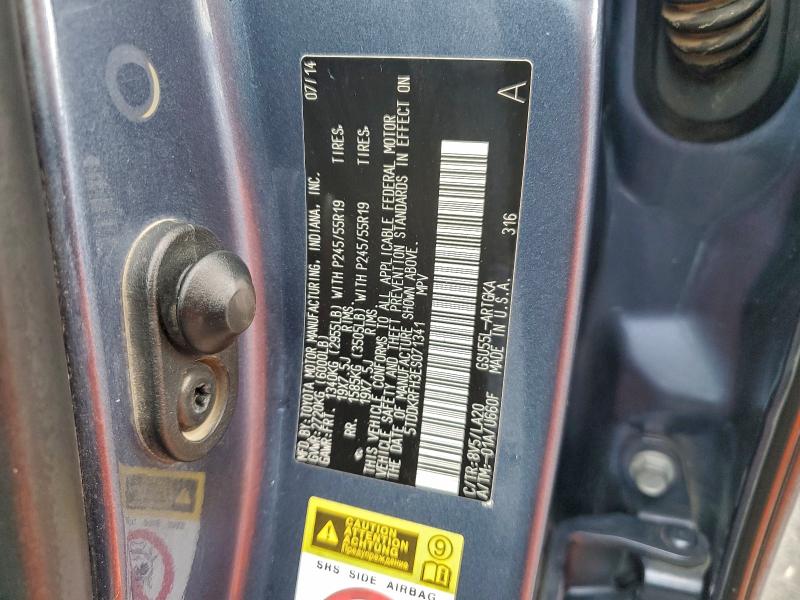 Photo 14 from auction – 2014 TOYOTA HIGHLANDER with VIN 5TDDKRFH3ES071341