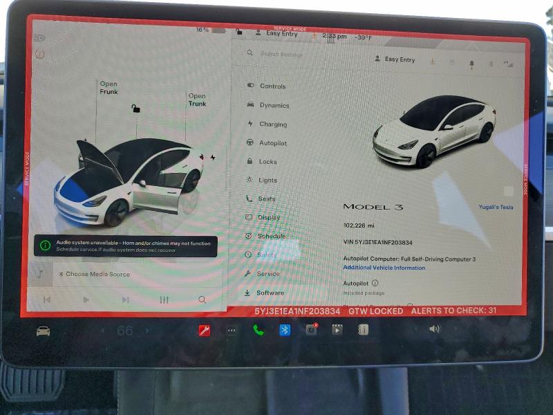 Photo 9 from auction – 2022 TESLA MODEL 3 with VIN 5YJ3E1EA1NF203834