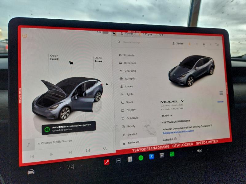 Photo 9 from auction – 2022 TESLA MODEL Y with VIN 7SAYGDEE4NA015569