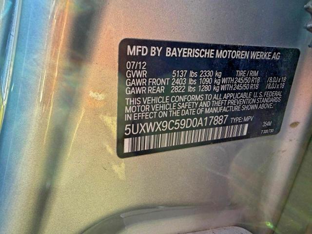 Photo 10 from auction – 2013 BMW X3 XDRIVE2 with VIN 5UXWX9C59D0A17887