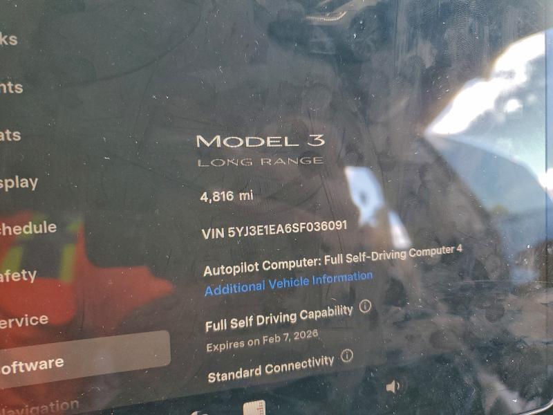 Photo 9 from auction – 2025 TESLA MODEL 3 with VIN 5YJ3E1EA6SF036091