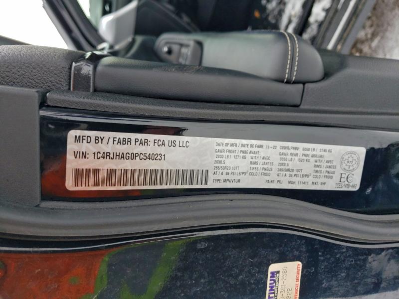 Photo 14 from auction – 2023 JEEP GRAND CHER with VIN 1C4RJHAG0PC540231