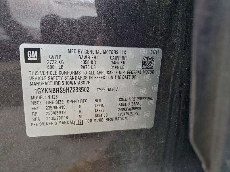 Photo 14 from auction – 2017 CADILLAC XT5 with VIN 1GYKNBRS9HZ233502