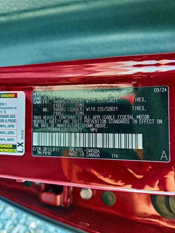 Photo 14 from auction – 2024 LEXUS RX 350H BA with VIN 2T2BBMCA2RC060472