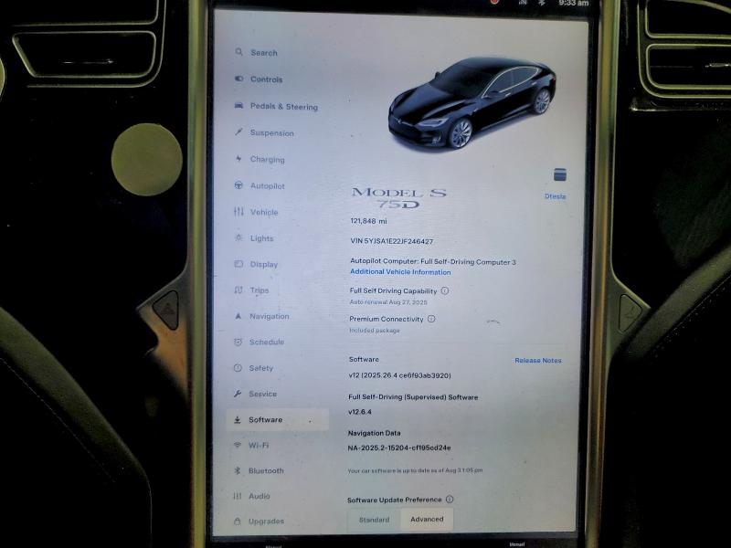 Photo 9 from auction – 2018 TESLA MODEL S with VIN 5YJSA1E22JF246427