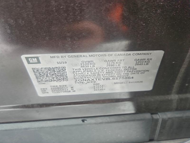 Photo 14 from auction – 2020 CHEVROLET EQUINOX LT with VIN 2GNAXTEV8L6175864