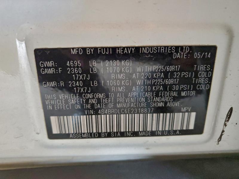Photo 14 from auction – 2014 SUBARU OUTBACK 3. with VIN 4S4BRDLC6E2318837