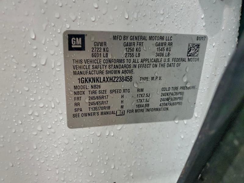 Photo 14 from auction – 2017 GMC ACADIA SLE with VIN 1GKKNKLAXHZ238458