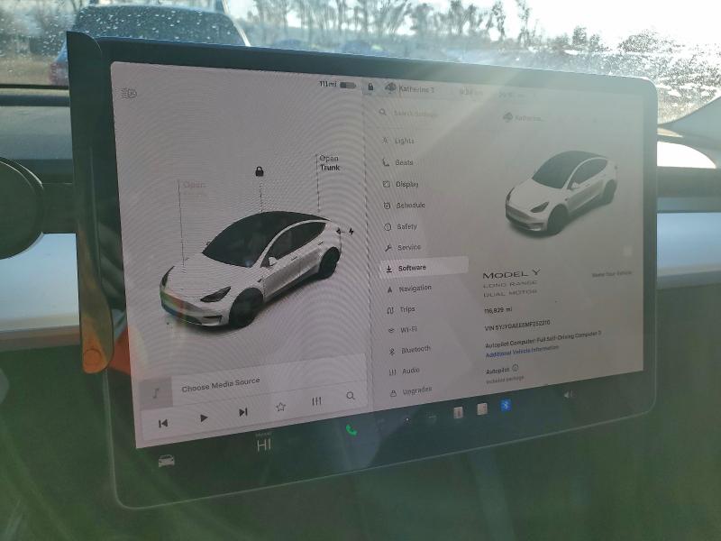 Photo 9 from auction – 2021 TESLA MODEL Y with VIN 5YJYGAEE8MF252210