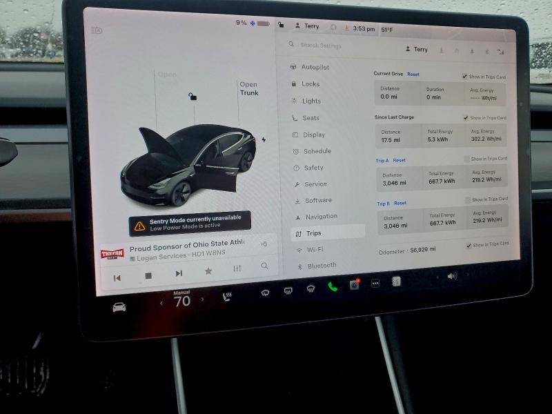 Photo 9 from auction – 2019 TESLA MODEL 3 with VIN 5YJ3E1EA9KF395774