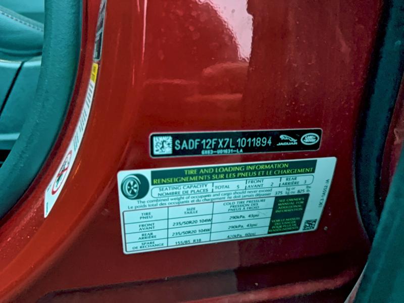 Photo 10 from auction – 2020 JAGUAR E-PACE CHE with VIN SADF12FX7L1011894
