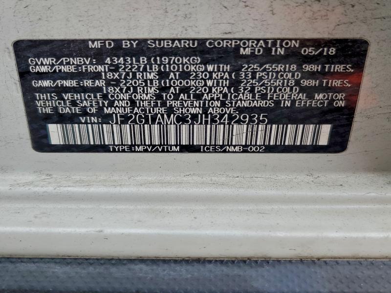 Photo 14 from auction – 2018 SUBARU CROSSTREK with VIN JF2GTAMC3JH342935