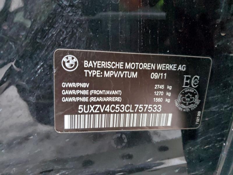 Photo 14 from auction – 2012 BMW X5 XDRIVE3 with VIN 5UXZV4C53CL757533