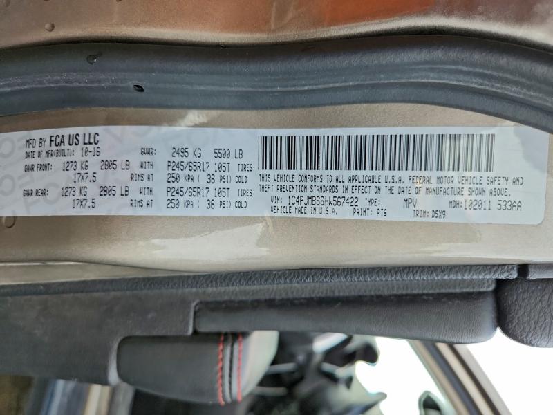 Photo 14 from auction – 2017 JEEP CHEROKEE T with VIN 1C4PJMBS6HW567422