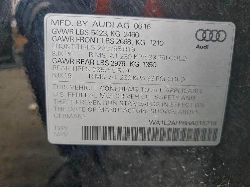 Photo 14 from auction – 2017 AUDI Q5 PREMIUM with VIN WA1L2AFP8HA015718
