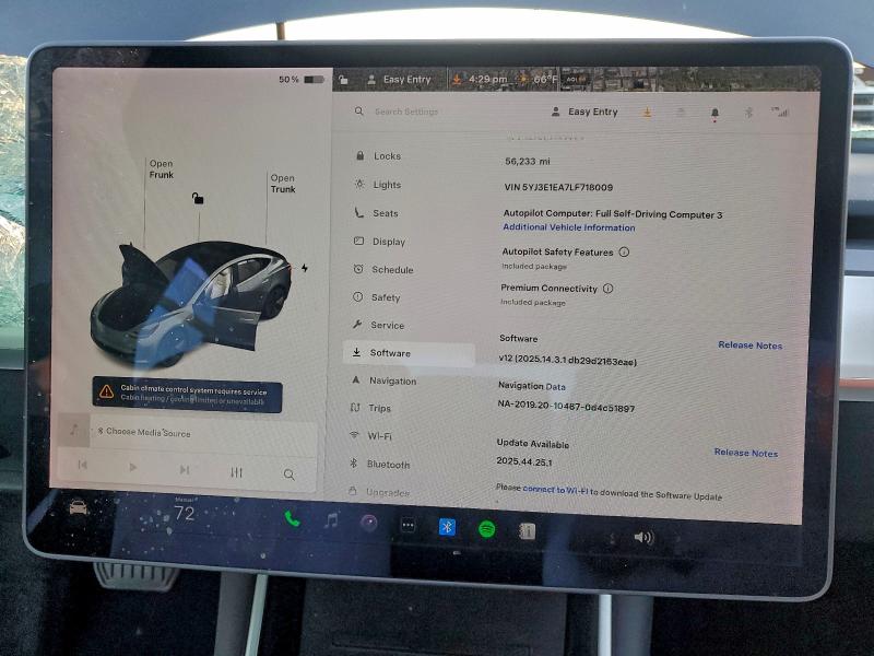 Photo 9 from auction – 2020 TESLA MODEL 3 with VIN 5YJ3E1EA7LF718009