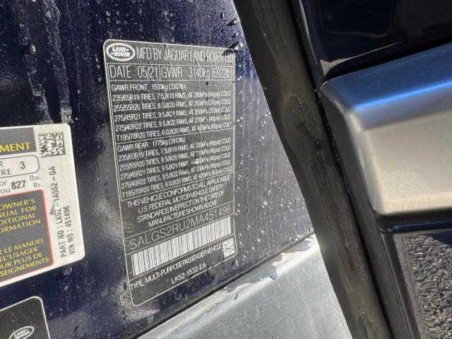 Photo 10 from auction – 2021 LAND ROVER RANGE ROVE with VIN SALGS2RU2MA451496