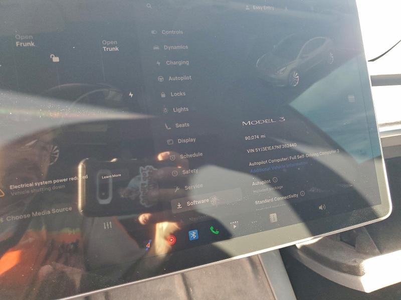 Photo 9 from auction – 2022 TESLA MODEL 3 with VIN 5YJ3E1EA7NF362440
