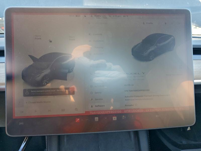 Photo 9 from auction – 2023 TESLA MODEL Y with VIN 7SAYGDEEXPF803150