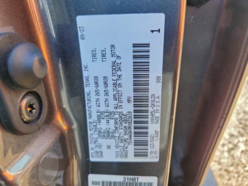 Photo 14 from auction – 2024 TOYOTA SEQUOIA SR with VIN 7SVAAABA9RX022618