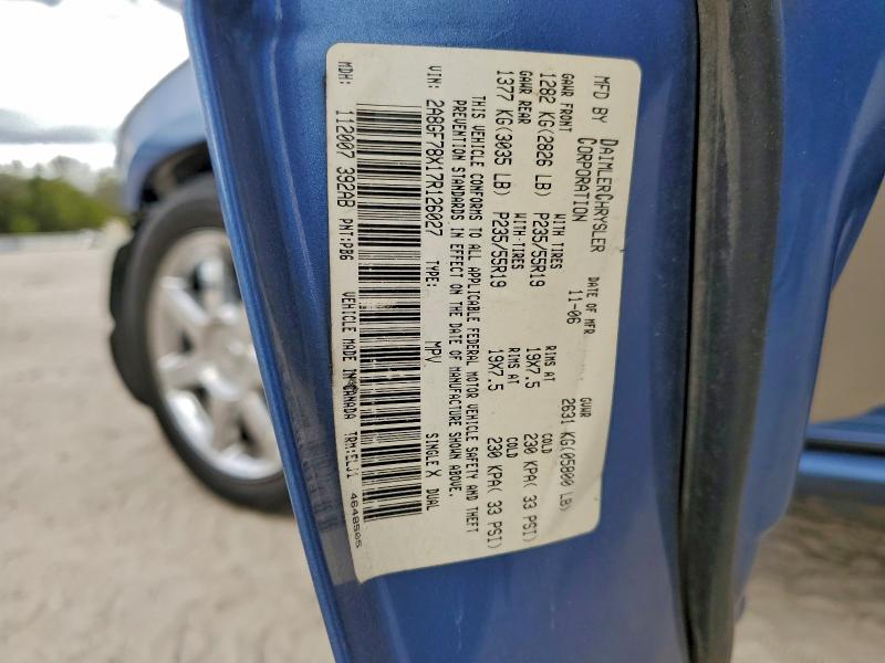 Photo 14 from auction – 2007 CHRYSLER PACIFICA L with VIN 2A8GF78X17R126027