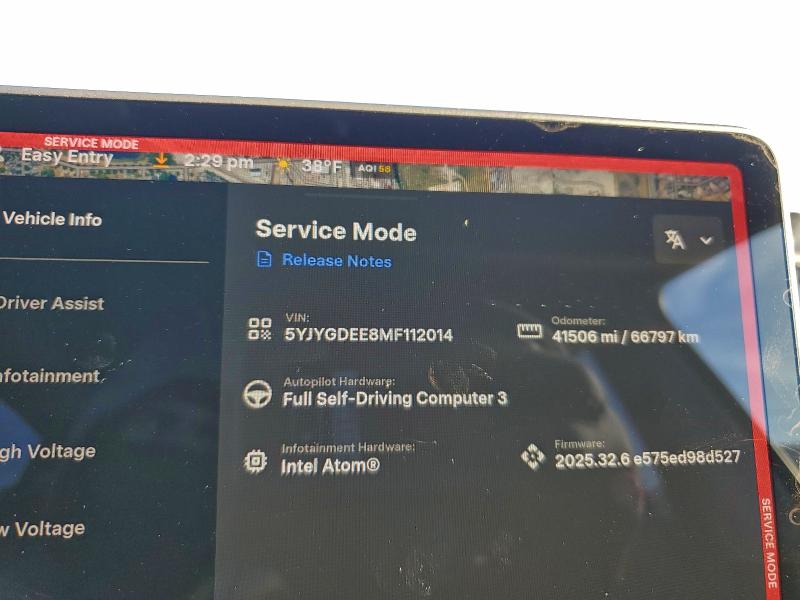 Photo 9 from auction – 2021 TESLA MODEL Y with VIN 5YJYGDEE8MF112014