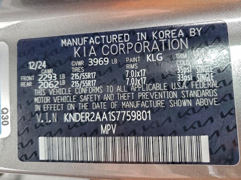 Photo 10 from auction – 2025 KIA SELTOS EX with VIN KNDER2AA1S7759801