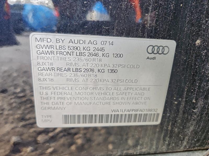 Photo 14 from auction – 2015 AUDI Q5 PREMIUM with VIN WA1LFAFP8FA018832