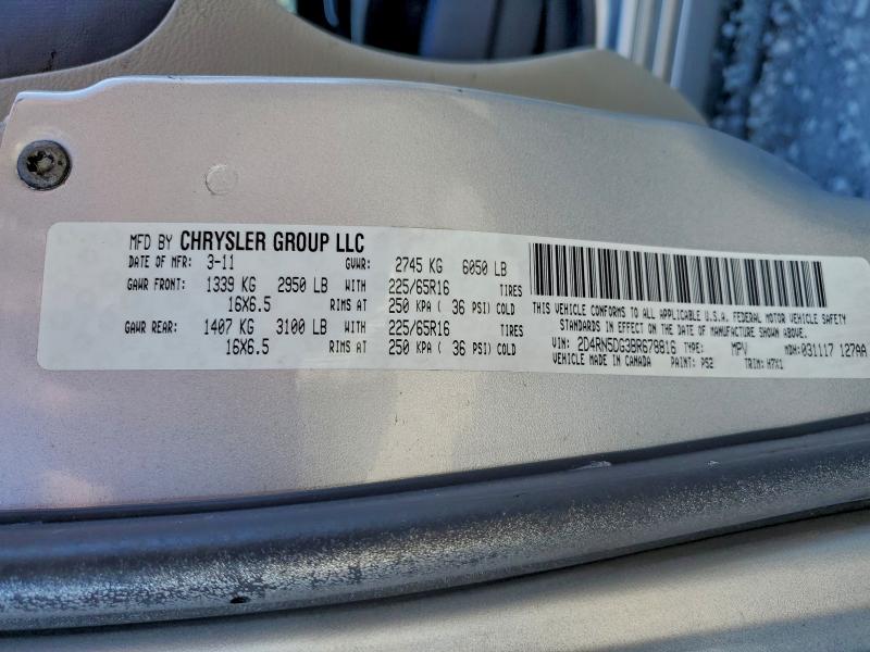 Photo 14 from auction – 2011 DODGE GRAND CARA with VIN 2D4RN5DG3BR678816