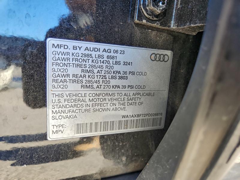 Photo 14 from auction – 2023 AUDI Q7 PREMIUM with VIN WA1AXBF72PD026676