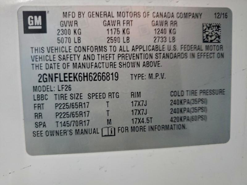 Photo 14 from auction – 2017 CHEVROLET EQUINOX LS with VIN 2GNFLEEK6H6266819