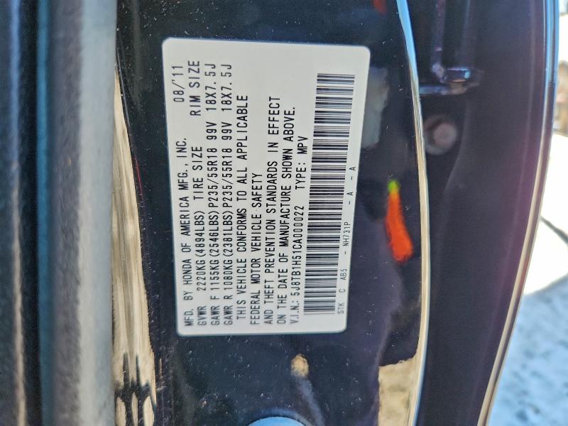 Photo 14 from auction – 2012 ACURA RDX TECHNO with VIN 5J8TB1H51CA000022