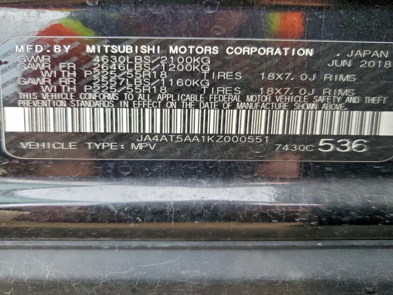 Photo 14 from auction – 2019 MITSUBISHI ECLIPSE CR with VIN JA4AT5AA1KZ000551