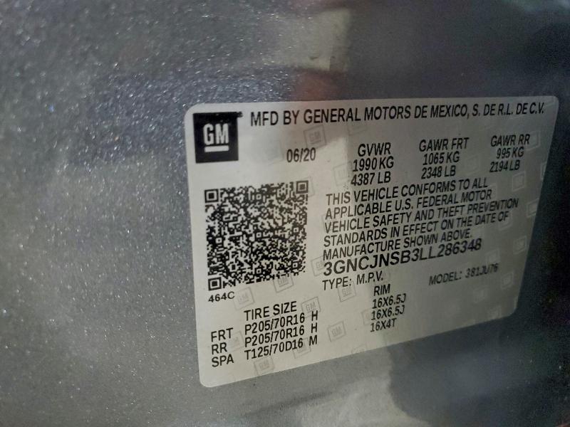 Photo 14 from auction – 2020 CHEVROLET TRAX LS with VIN 3GNCJNSB3LL286348
