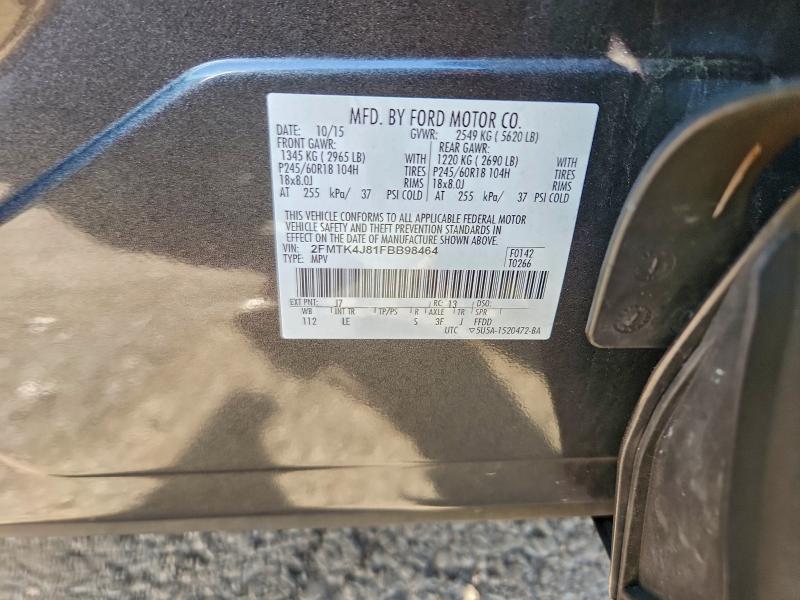 Photo 14 from auction – 2015 FORD EDGE SEL with VIN 2FMTK4J81FBB98464