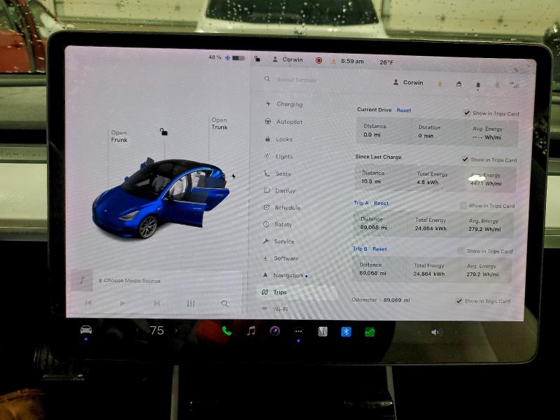 Photo 9 from auction – 2019 TESLA MODEL 3 with VIN 5YJ3E1EA1KF509153