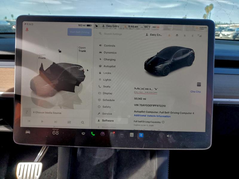 Photo 9 from auction – 2023 TESLA MODEL Y with VIN 7SAYGDEF1PF972210